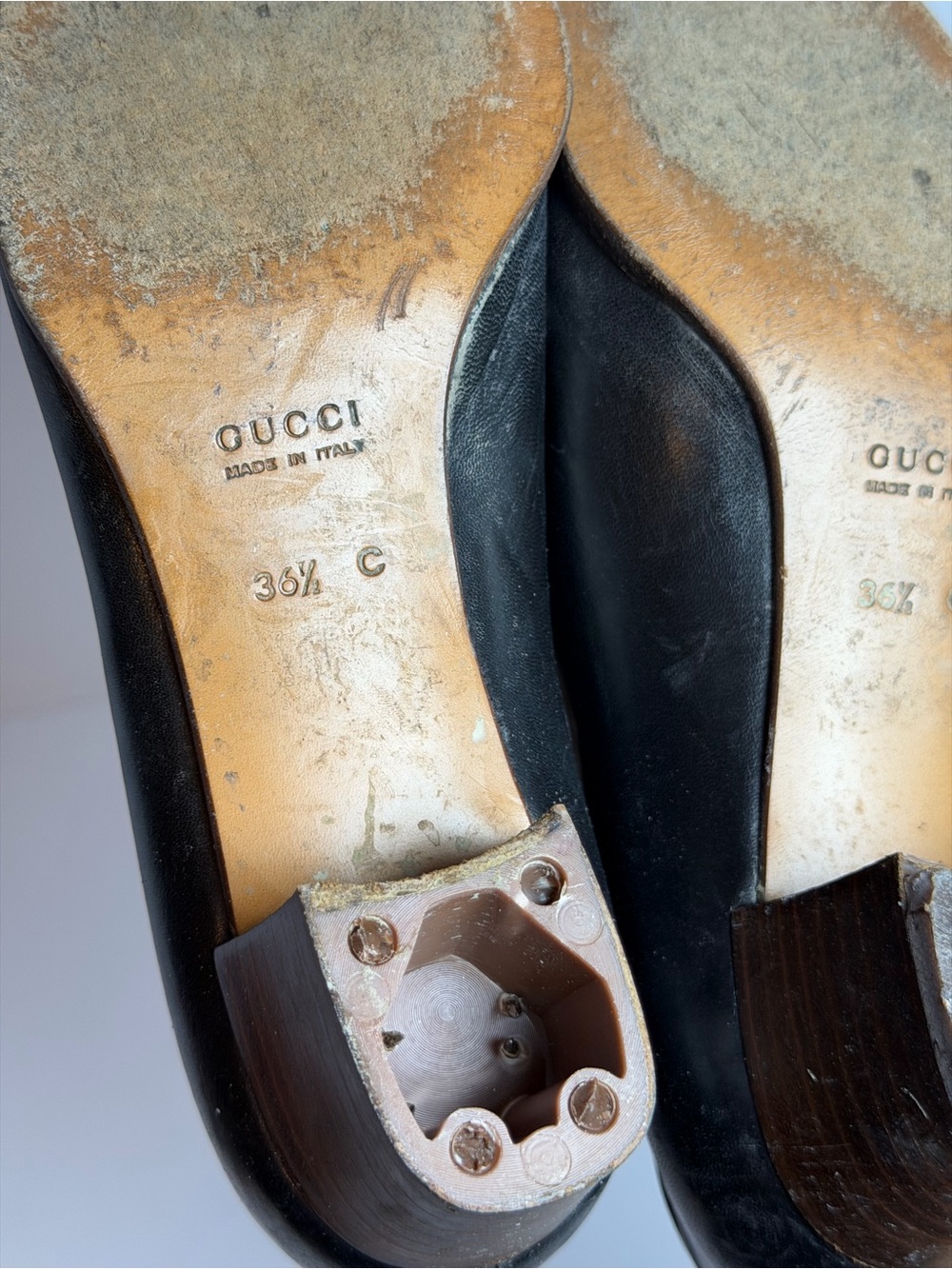 Gucci Black Leather Bamboo Details Loafers Size 36.5 PROJECT - Picture 11 of 11